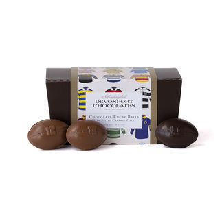 Salted Caramel Rugby Balls, Box of 8, Outer of 15 Boxes