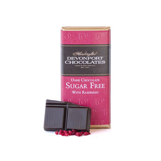 Sugar Free Dark Chocolate with Raspberry Pieces